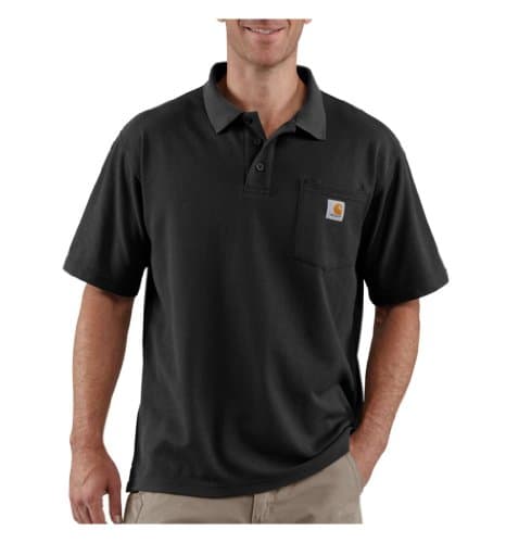 Image of Carhartt Men's Loose Fit Midweight Short-Sleeve Pocket Polo, Black, XL