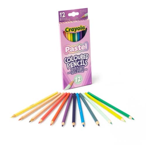Image of CRAYOLA Pastel Colorful Drawing Pencils Set of 12 for School and Leisure Various Pastel Colors