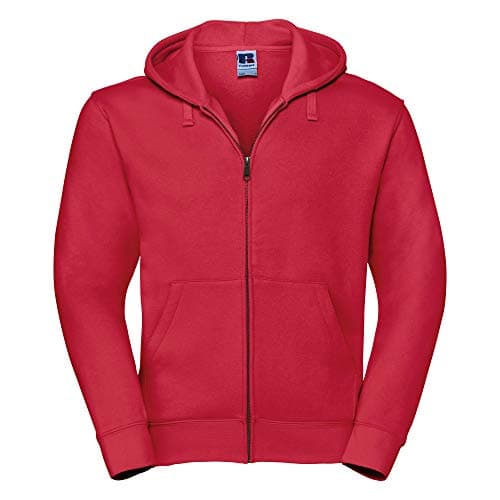 Image of Russell Mens Authentic Full Zip Hooded Sweatshirt/Hoodie (L) (Classic Red)