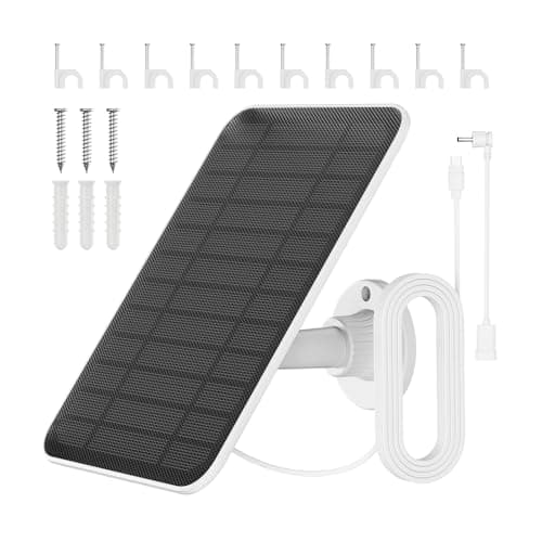 Image of Solar Panel for Ring Camera, 4W Solar Panel Charger Compatible with Ring Spotlight Cam Plus/Pro & Stick Up Cam (2nd/3rd Gen), 13ft Long Cable with USB-C to Rings Barrel Plug Adapter, IP65 Waterproof