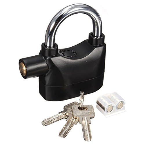Image of Motion Sensor Alarm Padlock - Shed Garage Alarmed Heavy Duty Wireless Siren Lock Motorbike | Strong Durable Long Lasting | Security Anti-Theft | Weatherproof