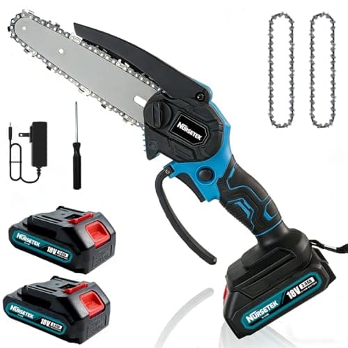 Image of Mini Chainsaw Cordless 6 Inch Brushless,Electric Saw Chainsaw Chain Saws with 2x18V/3Ah Battery,Small Chainsaw for 18V Makita Battery,Handheld Chainsaw to Cut Wood and Trees