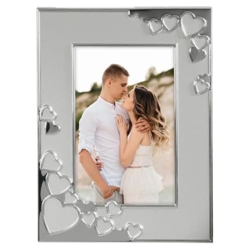 Image of Hama Picture Frame 10 x 15 cm (Photo Frame, Portrait Frame, Portrait Format, Landscape Format, for Hanging, Standing, Stand, Picture Size 10 x 15 cm) Silver