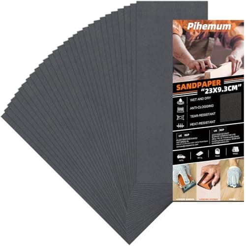 Image of 30 Pcs Sandpaper 600 Grit Wet and Dry Sandpaper Sheets, 9 x 3.6 Inch Sand Paper Pack for Wood Furniture, Walls, Metal, Automotive Polishing & Finishing