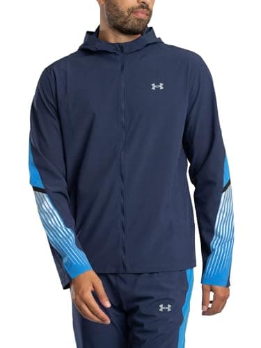 Image of Under Armour Men's Velociti Storm Hooded Jacket, Blue, L