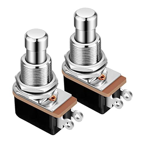 Image of Gebildet 2pcs SPST Momentary Soft Touch Foot Switch Normally Open 2 PIN Stomp Box Push Button Footswitch for Guitar Effect Pedal