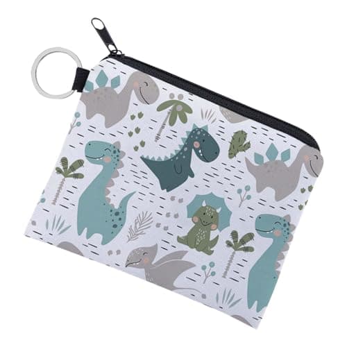 Image of Coin Purse Girls Boys Cute Dinosaur Sloth Coin Bag with Zipper, Design Animal Small Wallet Card Key Ring Wallet, Portable Mini Coin Pouch, Kids Purse for Women Men (Dinosaurs)