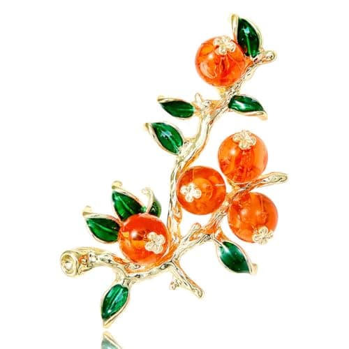 Image of FAIRYGATE Brooches for Women UK Brooch Vintage Style Lovely Autumn Persimmon Resin Fruit Badge Women's Brooches & Pins Classic Corsage Lapel Pin Clothing Accessories Jewelry Gifts, B4110