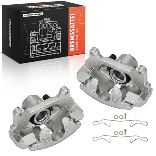 Image of Frankberg 2x Brake Caliper Disc Brake Front Left Right with Bracket (Hole spacing of the bracket 146mm) Compatible with Golf Plus Golf Pass.a.t Jett.a Octav.i.a II A3 A1 Replace# 1K0615124B