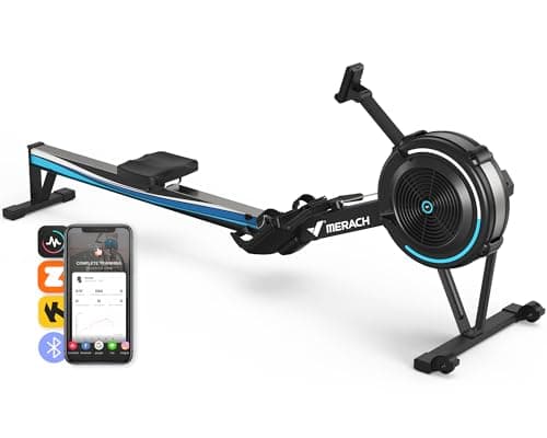 Image of MERACH Rowing Machines for Home Gym, Adjustable Air Resistance Professional Indoor Rower, Ergonomic Comfort Seat, Performance Monitor and Device Holder (R11B2)