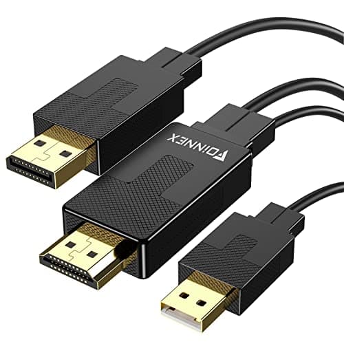 Image of FOINNEX 2M HDMI to DP Adapter Cable with USB/Audio, 4K@60Hz HDMI to DisplayPort Converter Lead for Xbox One, 360, Mac, PC to Monitor, TV