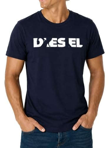 Image of Diesel T-JUST 250232 Off Men's T-Shirt, navy, 3XL