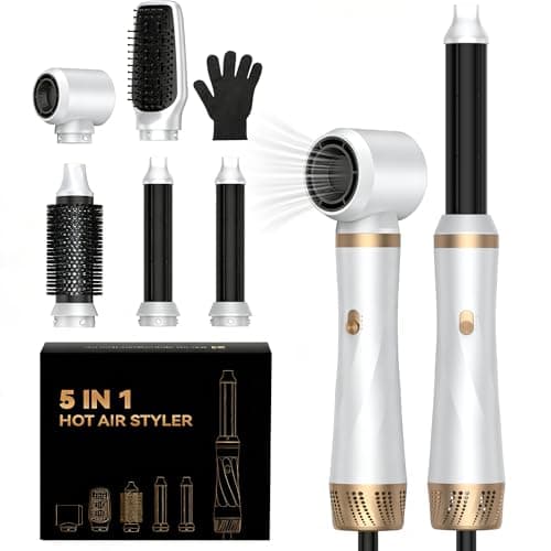 Image of Magic Styler Air Styler Set, Hair Styler 5 in 1, Hair Dryer Brush with Curl, Straighten, Volumise, Smooth and Hairdryer Brushes for Styling, Hot Hair Styler