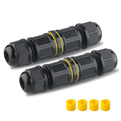Image of 3 Pole Waterproof Junction Box Outdoor Cable Connectors IP68, 2-Way Outdoor Extension Electrical Cable Protector for Cable Diameter Ø3mm - 9mm, Pack of 2