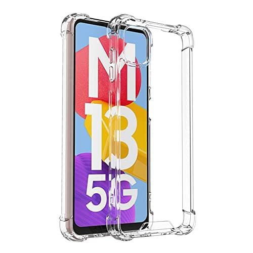 Image of Hually Transparent Case for Samsung Galaxy M13 5G / A04 4G - Crystal Clear, Shock-Absorbent, TPU Material