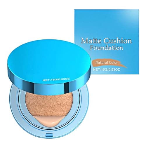 Image of High Coverage Matte Concealer Cushion - Pigment Buffer, 1pc Visage Masker for Blemish Hiding, Tint Paste with Airy Puff, Toiletries, Feature Smoother for Family, Ladies and Girls plus Outings