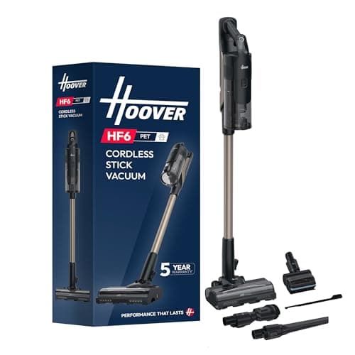 Image of Hoover HF6 Pet Cordless Stick Vacuum Cleaner with Pet Hair Tool, Floor Sensor, Dual Way Clean, Up to 100 Min Runtime,Anti Hair Wrap,Double Edge Cleaning, Versatile,QuickPark,Portable, 660w [HF610P]