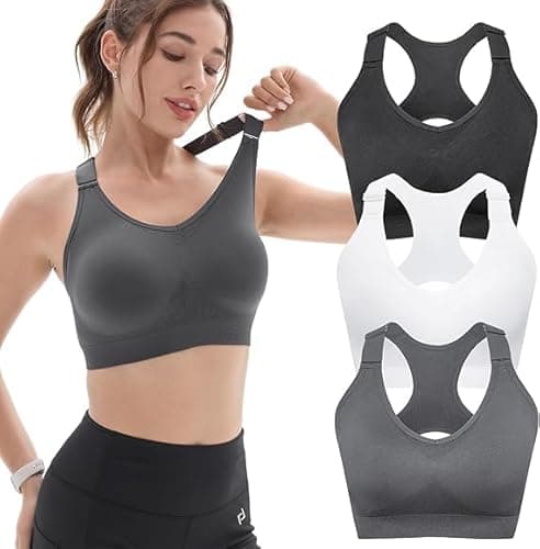 Image of FITTIN Adjustable Sports Bras for Women: Padded Racerback Seamless Workout Yoga Bras