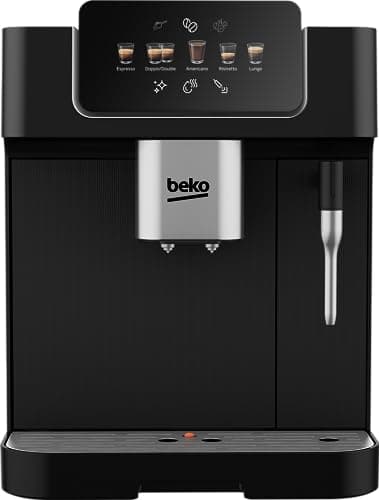 Image of Beko CaffeExperto Bean to Cup Coffee Espresso Machine CEG7302B | Black | Colour Touch Screen Display | 2L Capacity |19 Bar Pressure | 2 Coffee Nozzles & Milk Frother