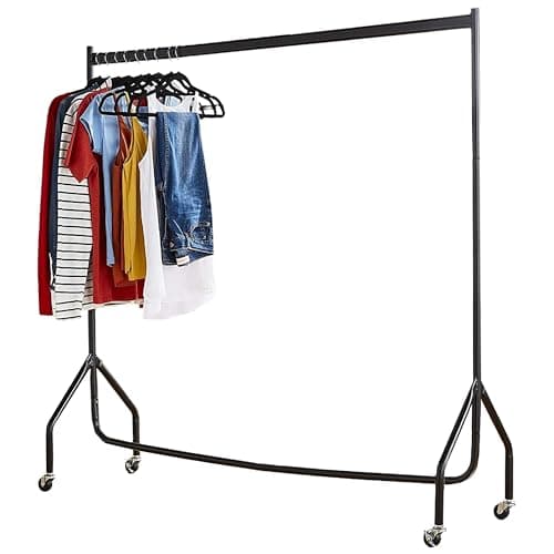 Image of House of Home Extra Heavy Duty 4FT Long x 5FT Clothes Rail In Black - Clothes Rack For Bedroom, Small Clothes Rail, Quality Hanging Storage No Tools Required - Easy to Erect & Collapse