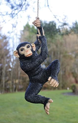 Image of Garden Mile Tree Hanging Swinging Resin Novelty Garden Ornament Swing Indoor Outdoor Sculpture Statue Ornaments Decor Yard Art Figurines Patio Lawn Decoration Ornamental (Monkey)