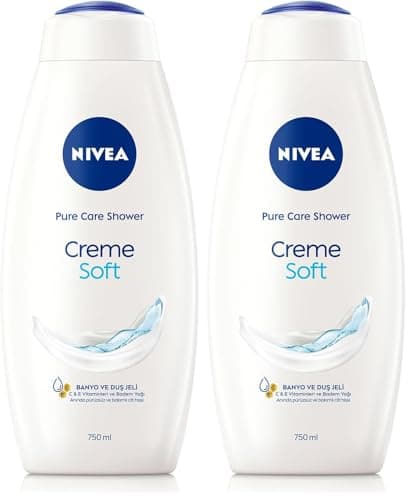 Image of NIVEA Care Shower Creme Soft (750ml) Caring Shower Body Cream Enriched with Almond Oil, Moisturising Shower Gel Body Wash, Skin Moisturiser with Mild Scent (Pack of 2)