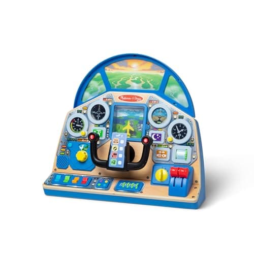 Image of Melissa & Doug Jet Pilot Interactive Dashboard | Wooden Plane Toys for Kids, Pretend Play for Boys & Girls | Age 3+ - FSC Certified