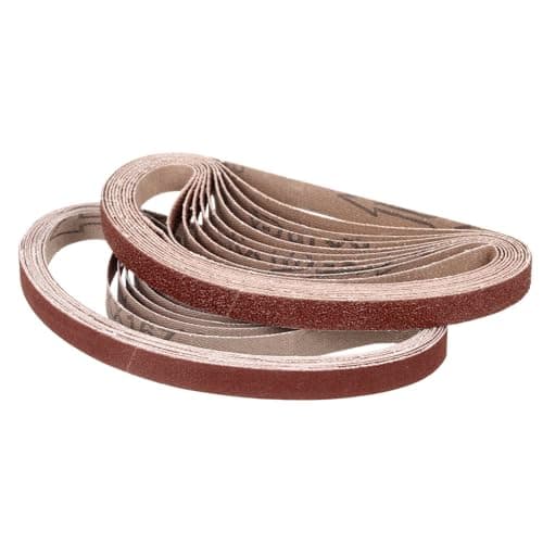 Image of CoCud 13mm x 533mm Sanding Belt, 24 Pcs 40/60/80/120/180/240 Grit Grits Aluminum Oxide Knife Sharpener Belts Work Sharpening for Belt Sander Knife Carving Tool Metal Working