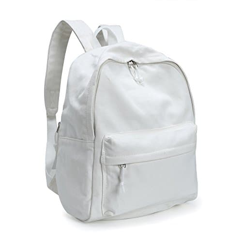 Image of Zicac Unisex School Backpack, DIY Causal School Bags, Fits 15.6" Laptop Backpack, Large Capacity Rucksack, Classic backpack for College Travel Work, Lightweight Pack Back(Natural White)