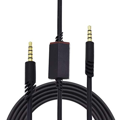 Image of Adhiper A40 Replacement Cable Audio line with mute function compatible for Astro A10 / A40 / A50 Headphones, also compatible with gaming Headphones Xbox One PS4 controller (Black/2 M)