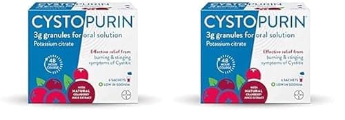 Image of Cystopurin Cystitis Relief, Cranberry Flavour and Low in Sodium, 6 Sachets (Pack of 2)