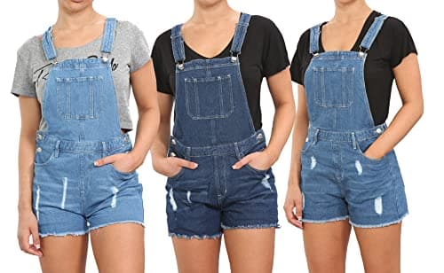Image of Girls Kids Denim Dungaree Short Length Pinafore Jumpsuit Play Suit UK Size 8Yrs to 14Years (11-12 Years, Mid Wash)