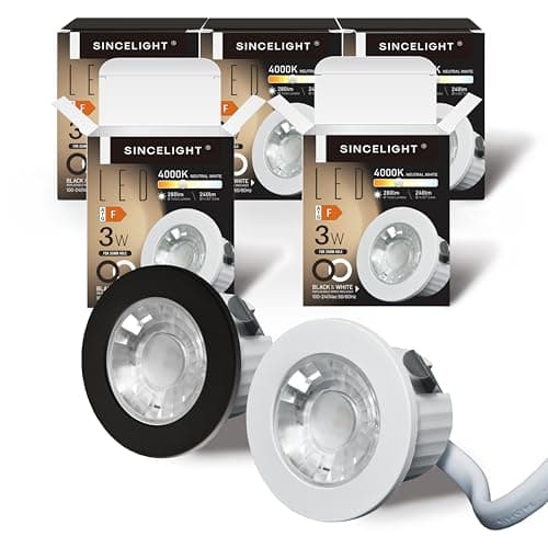 Image of SINCELIGHT MINI Recessed Spotlight,Small Downlight for 35-40mm Ceiling Hole,Cabinet,Showcase, MR11 Replacements,White and Black Ring Replaceable,IP65 Waterproof,NeutralWhite 4000K,RA≈92,Pack of 5
