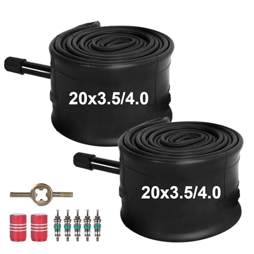 Image of 20 Inch Bike Tubes 20 x 2.125/2.40 Heavy Duty Bicycle Inner Tube with 32mm Schrader Valve and Installation Accessories (2 Pack)
