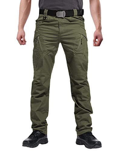 Image of FEDTOSING Men's Outdoor Cargo Work Trousers Military Tactical Pants Combat Ripstop Trousers (Army Green 36W / 36L)