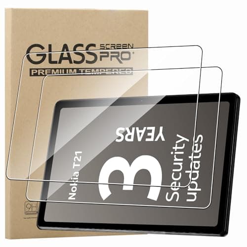 Image of KZIOACSH 2 Pack Tempered Glass Screen Protector for Nokia T21/Nokia T20/HMD T21 10.36 Inch, Ultra Clear 9H Hardness Touch Sensitive Anti-Scratch Anti-Fingerprint Protective Film