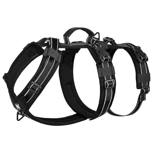 Image of Escape-Proof Dog Harness Medium with Large Handle, Anti-Pull Reflective Working Service Pets Vest, Breathable Pets Vest, Adjustable Lift Support Body Harness Large Dogs (Black, L)