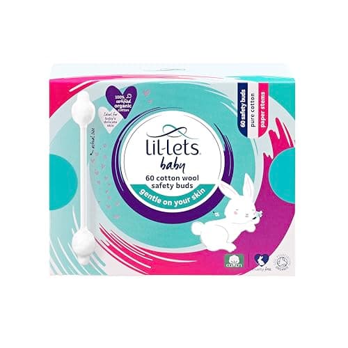 Image of Lil-Lets Baby Wool Safety Buds, 1 x Pack of 60, Certified Organic, 100% Pure Wool Tips, Durable Paper Stems, Plastic Free Cotton Buds, Dermatologically Tested.