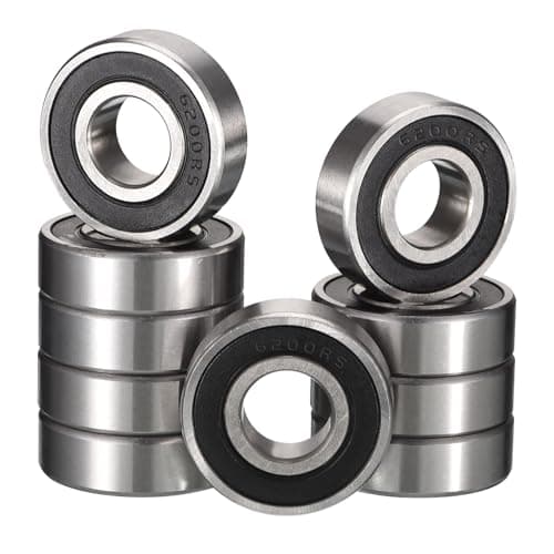 Image of HiPicco 6200-2RS Deep Groove Ball Bearings, ID 10mm x OD 30mm x Width 9mm Double Rubber Sealed Ball Bearing Pre-Lubricated Chrome Steel Z2 Lever 10pcs