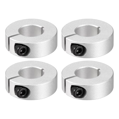 Image of PATIKIL Bore 14mm Single Split Shaft Collar 30mm OD 10mm Thickness, 4 Pack Aluminum Alloy Locking Collar Clamp Style with Set Screw for Machine Tools Industry, Silver