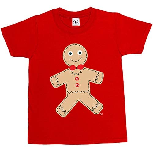 Image of 1Tee Boys Christmas Gingerbread Man T-Shirt Red 7-8 Years