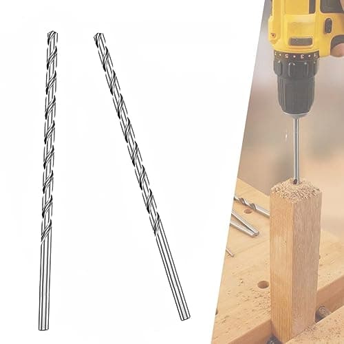 Image of 2 PCS 200MM x 7MM Extra Long Hss Drill Bit Set,Twist Drill Bits Straight Shank Tool Drill Bit (7MM)