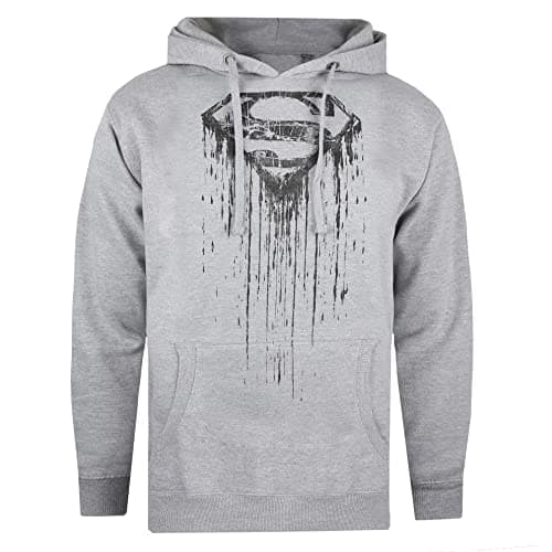 Image of Cotton Soul DC Comics Superman Paint Unisex Hoodie, Grey Heather, X-Large