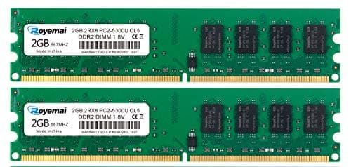 Image of DUOMEIQI DDR2 4GB Kit (2x2GB) 667 MHz, PC2-5300/5400, 240-Pin 2Rx8 Desktop Memory 1.5v/1.8v CL5 RAM Module for Intel AMD System