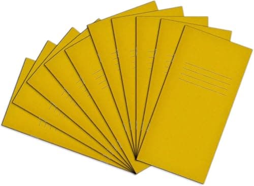 Image of Rhino 8 x 4 Exercise Books, 32-Page / 8mm Lined Paper Notebook, 100-Pack, Writing Book, Office & School Stationery Supplies, Yellow