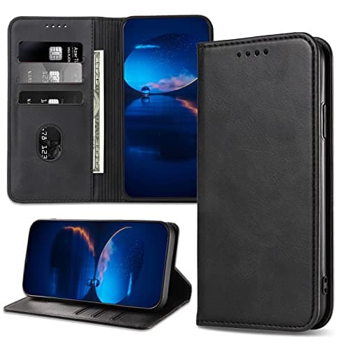 Image of DENDICO Case for Huawei P20 Pro, Classic PU Leather Magnetic Wallet Case, Flip Folio Protective Phone Cover Compatible with Huawei P20 Pro, Black