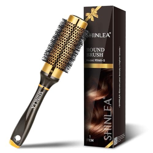 Image of Hair Brush - SHINLEA Round Brush for Blow Drying 33MM Aluminium Curly Hair brush, Small Hairbrushes for Women Curling, Hair Drying, Styling, Straightening and Shine
