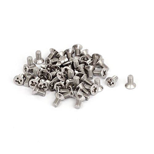 Image of Sourcingmap M3 x 6mm Phillips Flat Head Countersunk Bolts Machine Screws 50Pcs