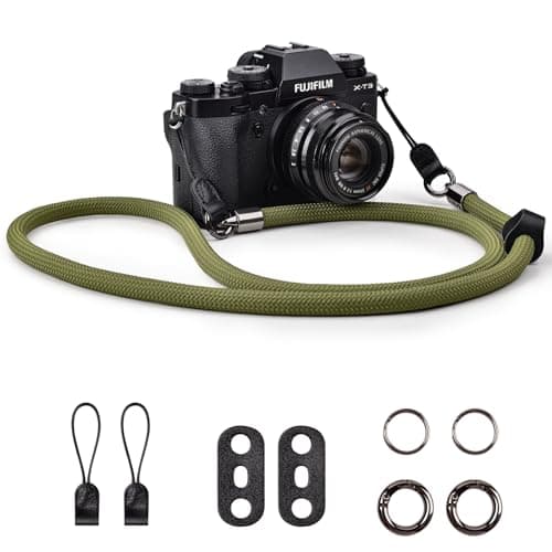 Image of VOVMOEYA Camera Strap for DSLR,Universal Camera Neck Shoulder Strap for Fujifilm X100VI XT5 for Nikon Zf Z8 Z30 for Canon EOS R6 R10 R50 for Sony A6400 A6700 A7C II A7IV - Green