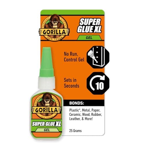 Image of Gorilla Super Glue Gel XL, 25g – All Purpose, Fast Setting & Thicker, More Controlled Formula, Ideal for Metal, Ceramics, Leather & More